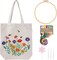 Canvas Tote Bag Embroidery Kit for Beginners (daisy flower) 11.81 x 9.84 x 1.02 inches